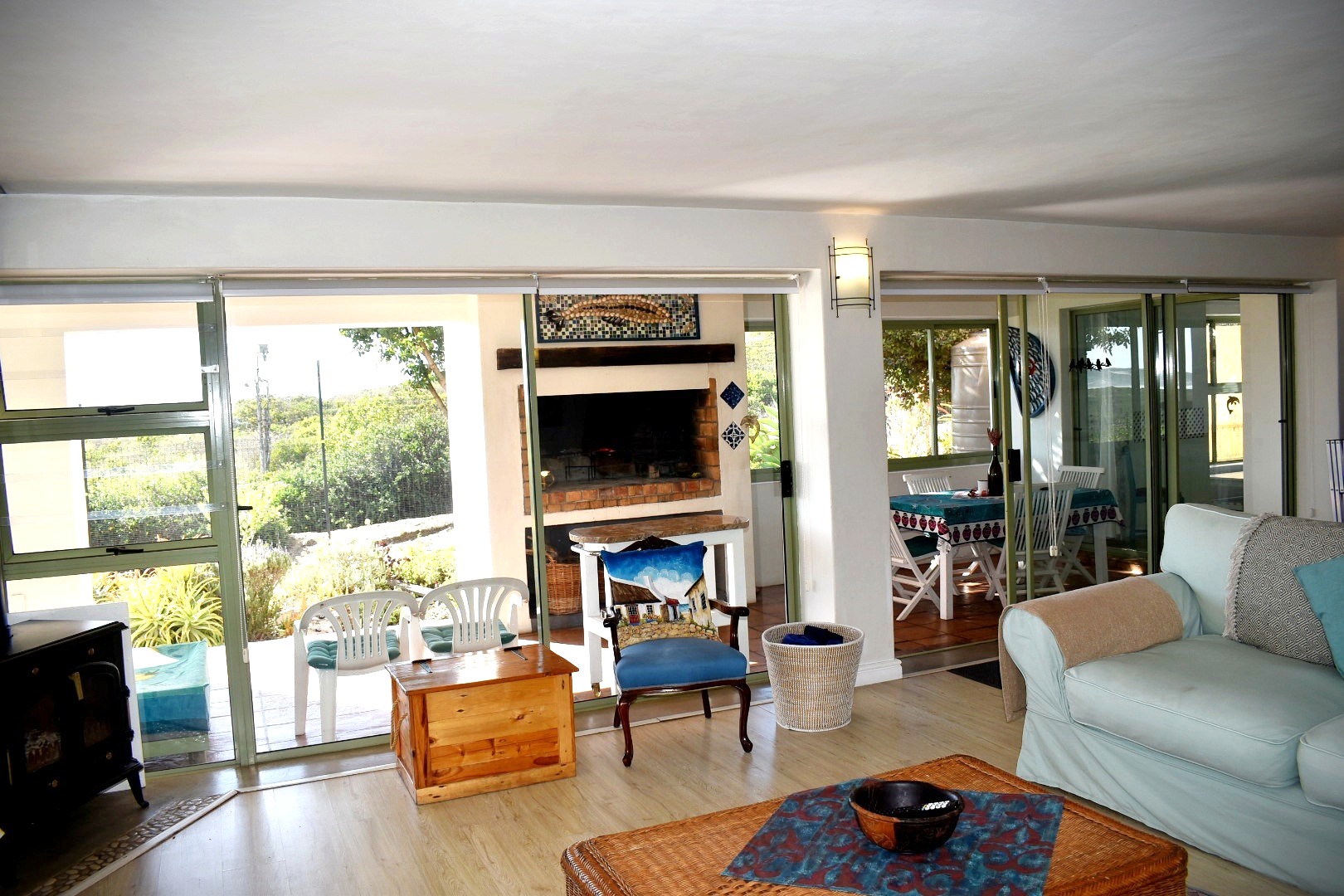 View of verandah with built in braai